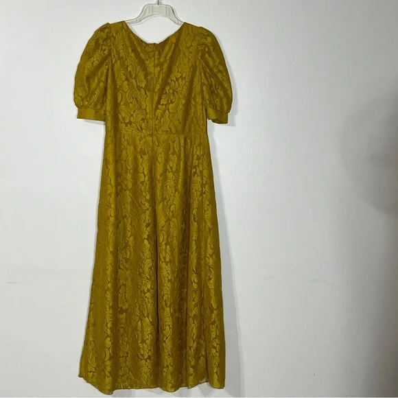 Shein Lace Button Front Puff Sleeve A-Line Dress - Picture 6 of 8